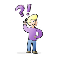 cartoon man asking question