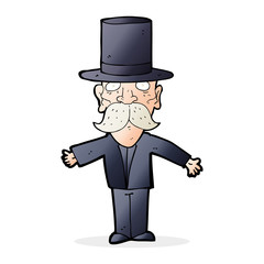 cartoon man wearing top hat