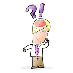 cartoon man asking question