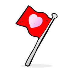 cartoon love heart flag