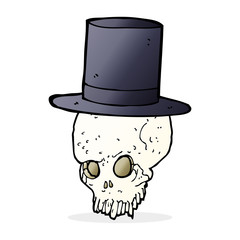 cartoon skull in top hat