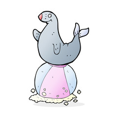 cartoon seal with ball