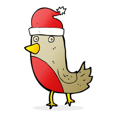 cartoon christmas robin