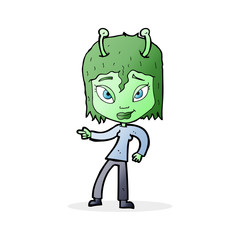cartoon alien woman