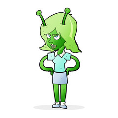 cartoon alien woman