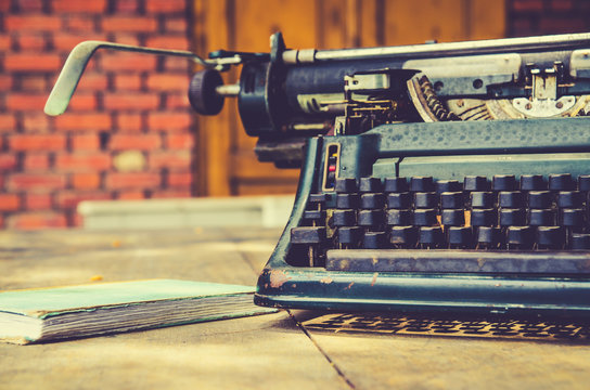 close up of typewriter vintage retro styled