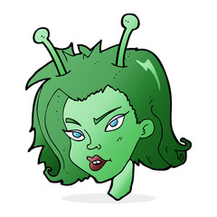 cartoon alien woman