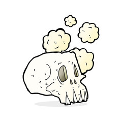 cartoon dusty old skull