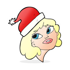 cartoon woman ready for christmas