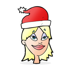 cartoon woman ready for christmas