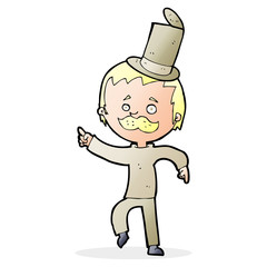 cartoon man in broken old hat