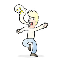 cartoon ghost leaving man