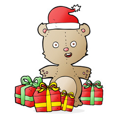 cartoon christmas teddy bear