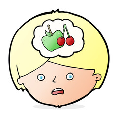cartoon man thinking about healthy eating