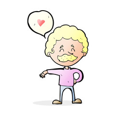 cartoon mustache man in love