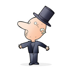 cartoon man wearing top hat