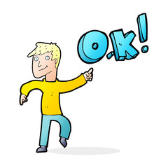 cartoon man thinking OK