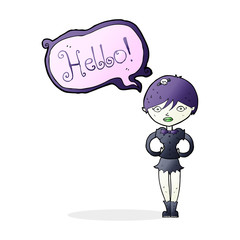 cartoon vampire saying hello