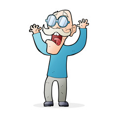 cartoon old man in glasses