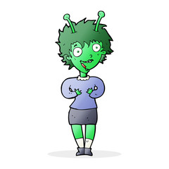 cartoon alien woman