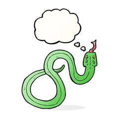 cartoon snake with thought bubble