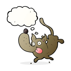 Fototapeta premium cartoon funny dog with thought bubble