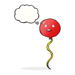 cartoon party balloon with thought bubble