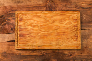 Chopping board, on wooden background
