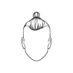 Man haircut. Hand drawn  vector illustration. Man's  Hairstyle