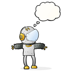 cartoon astronaut with thought bubble