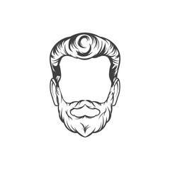 Man haircut. Hand drawn  vector illustration. Man's  Hairstyle