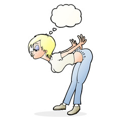 cartoon sexy woman with thought bubble