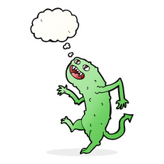 Fototapeta premium cartoon monster with thought bubble