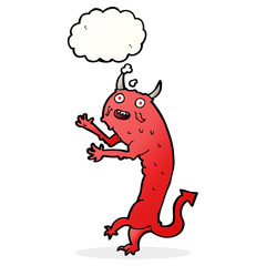 cartoon devil with thought bubble