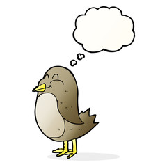 cartoon bird with thought bubble