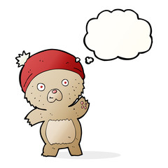 cute cartoon teddy bear with thought bubble