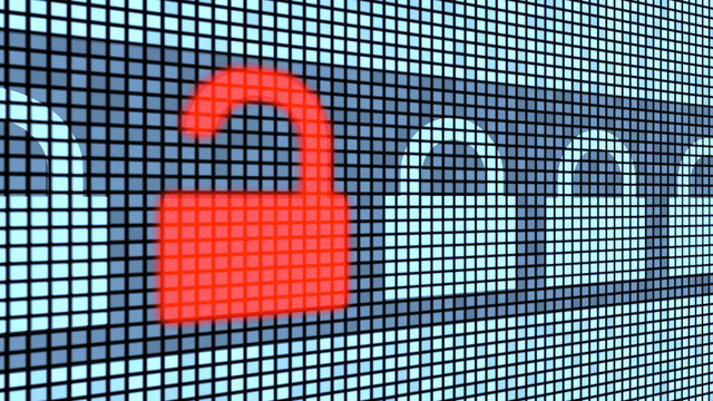 Broken lock security concept