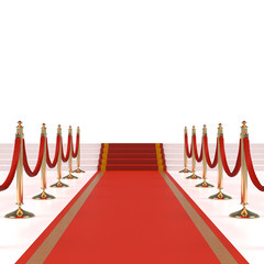 Red carpet with red ropes