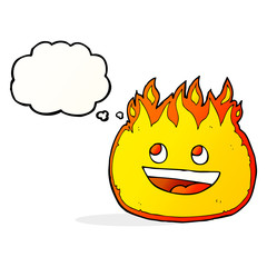 cartoon fire border with thought bubble