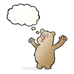 cartoon funny bear with thought bubble
