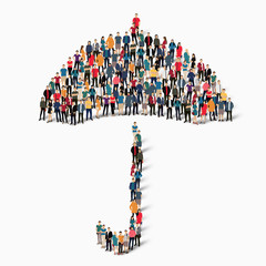 group  people  shape  umbrella