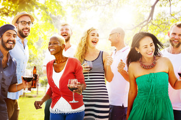 Diverse People Friends Hanging Out Drinking Concept