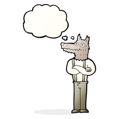 cartoon funny werewolf with thought bubble