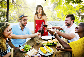 Diverse People Friends Hanging Out Drinking Concept