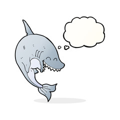 cartoon shark with thought bubble