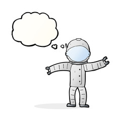 cartoon astronaut with thought bubble