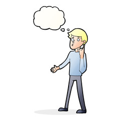 cartoon man asking question with thought bubble