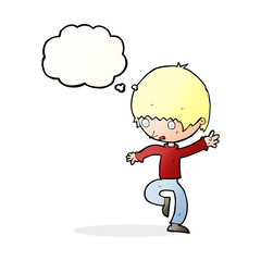 cartoon panicking man with thought bubble