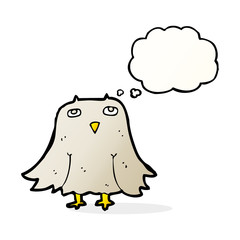 cartoon owl with thought bubble