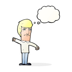 cartoon angry man with thought bubble